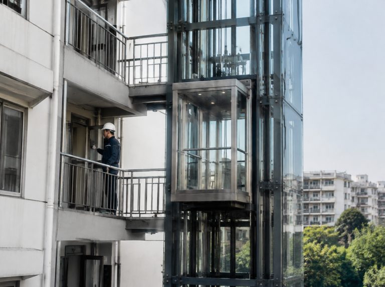 海东旧楼加建观光电梯